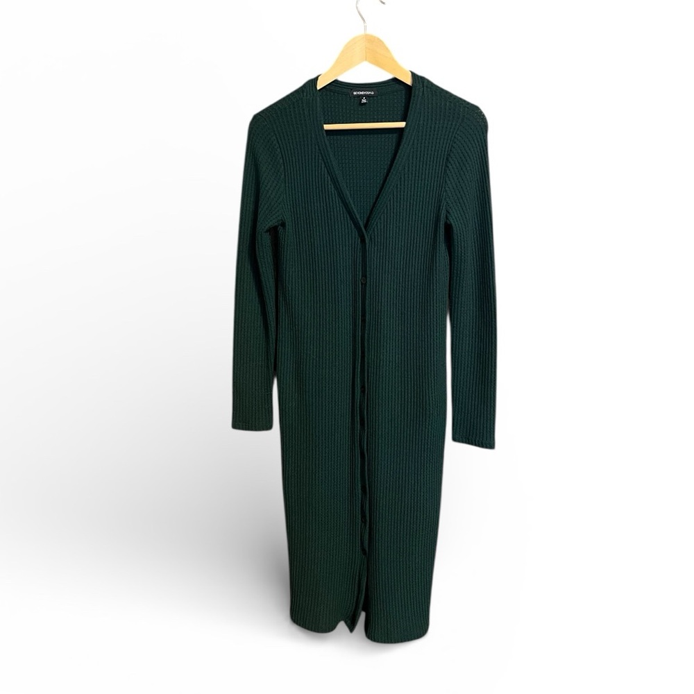 Beyond Yoga Waffle Knit Duster Forest Green Size Medium